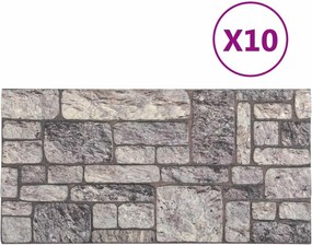 vidaXL Πάνελ τοίχου 10 pcs Γκρι και Λευκό 100 x 50 cm Αφρός EPS