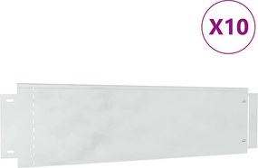 VidaXL Περιγράμματα γκαζόν 10 τμχ. 100 x 25 x 0,07 εκ. Ασημί