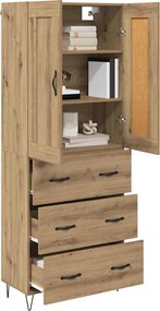 vidaXL Highboard Artisan Oak 69,5 x 34 x 180 εκ. Επεξεργασμένο Ξύλο