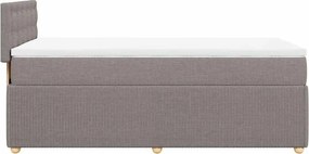vidaXL Κρεβάτι Boxspring με Στρώμα Taupe 90x200 εκ. Υφασμάτινο