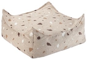 Terrazzo Πουφ Σκαμπο Υφασμα Μπουκλε / Σενιλ Μπεζ