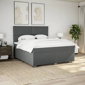 ΚΡΕΒΑΤΙ BOXSPRING ΜΕ ΣΤΡΩΜΑ ΣΚΟΥΡΟ ΓΚΡΙ 180X200 ΕΚ ΥΦΑΣΜΑΤΙΝ 3290561