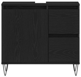 vidaXL Ντουλάπι Χωρις Νιπτήρα Μαύρη Δρυς 65x33x60 εκ Επεξεργασμένο Ξύλο