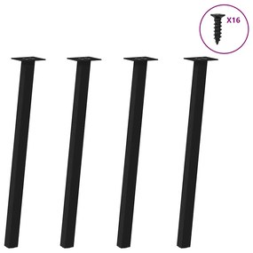 Πόδια Κονσόλας 4 τεμ. Μαύρα Ατσάλινα 72 εκ.