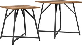 vidaXL Σετ βοηθητικά τραπεζάκια 2 pcs Παλιό ξύλο και μαύρο