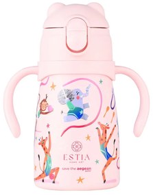 Θερμός Παιδικό Ανοξείδωτος Με Καλαμάκι 300ml-7,3x13x16,5εκ. Wld Stunts Save The Aegean Bubble Bottle Estia 01-33194