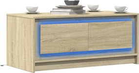 vidaXL Τραπεζάκι Σαλονιού με Φώτα LED Sonoma Δρυς Επεξ. Ξύλο