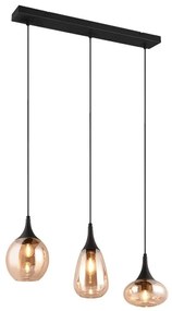 Φωτιστικό Οροφής - Ράγα Lumina 317000313 68x19x150cm 3xE14 40W Black-Amber Trio Lighting