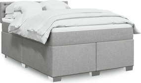 vidaXL Κρεβάτι Boxspring με Στρώμα Αν. Πράσινο 160x200εκ Υφασμάτινο