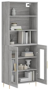 vidaXL Ντουλάπι Γκρι Sonoma 69,5 x 34 x 180 εκ. Επεξεργασμένο Ξύλο