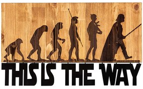 Διακοσμητικό Τοίχου Evrim 279ENZ1766 58x37cm Walnut-Black Wallity Μέταλλο,Ξύλο