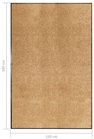 vidaXL Πατάκι Εισόδου Πλενόμενο Κρεμ 120 x 180 εκ.