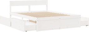 vidaXL Σκελετός Κρεβ. Χωρίς Στρώμα Λευκό 140x200 εκ Μασίφ Πεύκο