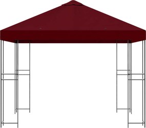 vidaXL Κιόσκι 3 x 3 m Μπορντό Πολυεστέρας και Χάλυβας 190 gsm