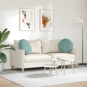 vidaXL Μαξιλάρια καθισμάτων 2 pcs Θαλασσί Ø50 x 19 εκ Βελούδο