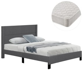 ΚΡΕΒΑΤΙ ΔΙΠΛΟ &amp; ΣΤΡΩΜΑ TRILLOP HM21202.12 ΓΚΡΙ ΥΦΑΣΜΑ--ΓΙΑ 160x200εκ