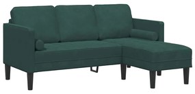 vidaXL Σετ Καναπέ με μαξιλάρι Σκούρο Πράσινο Πολυεστέρας