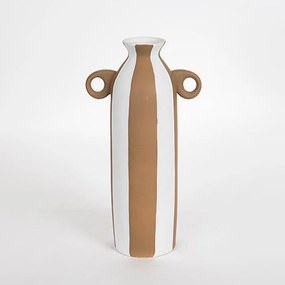 Βάζο Κεραμικό 752-20206 18,6x10,2x31,8cm White-Brown Estheti Home Ceramic