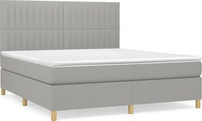vidaXL Κρεβάτι Boxspring με Στρώμα Αν. Πράσινο 160x200εκ Υφασμάτινο