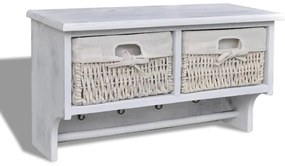 vidaXL Ράφι Τοίχου Λευκό 60 x 23,5 x 33 εκ. από Ξύλο Παυλώνιας