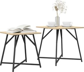 vidaXL Σετ βοηθητικά τραπεζάκια 2 pcs Σονομα δρυς και Μαύρο