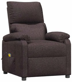 vidaXL Πολυθρόνα Μασάζ Σκούρο Καφέ Υφασμάτινη