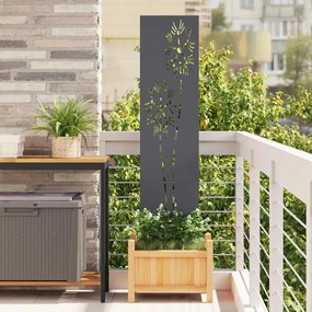 vidaXL Οθόνη Ιδιωτικότητας Κήπου Μαιανδρικό σχέδιο Ανθρακί 32 χ 140 εκ