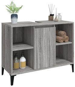 vidaXL Ντουλάπι Νιπτήρα Γκρι Sonoma 80 x 33 x 60εκ. Επεξεργασμένο Ξύλο