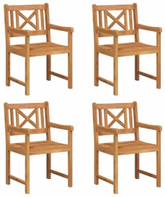vidaXL Καθίσματα Κήπου  4 τεμ 56x55.5x90 εκ από μασίφ ξύλο ακακίας