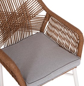 ΠΟΛΥΘΡΟΝΑ TOPIN HM6048.11 ΑΛΟΥΜΙΝΙΟ ΛΕΥΚΟ-P.E. RATTAN ΜΠΕΖ 59x63x81Υεκ
