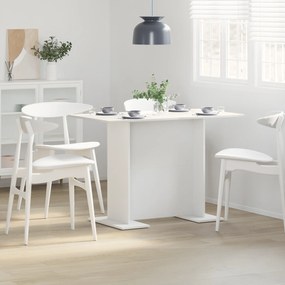 vidaXL Τραπέζι Φαγητού Λευκό 110x60x75 εκ Επεξεργασμένο Ξύλο