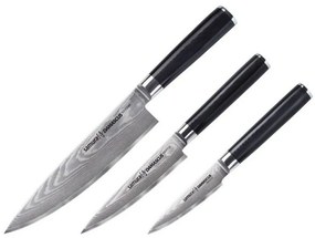 Μαχαίρια Damascus SD-0230 (Σετ 3τμχ) Black Samura Stainless Steel