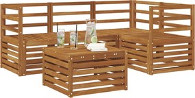 vidaXL Σειρά Καναπέ Εξωτερικού 5 pcs Φυσικό
