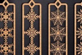 Intra απο ξύλο plywood 3mm-4mm πάχος Χριστουγεννιάτικες νιφάδες χιονιού σελιδοδείκτης κοπής με λέιζερ Δίασταση 15x15 cm INTRAFABR-78463674