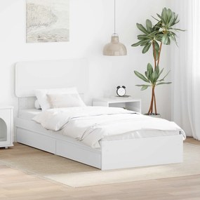 vidaXL Κρεβάτι Αποθήκης Λευκό 75 x 190 cm Επεξεργασμένο ξύλο