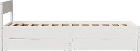 vidaXL Σκελετός Κρεβ. Χωρίς Στρώμα Λευκό 75x190 εκ Μασίφ Πεύκο