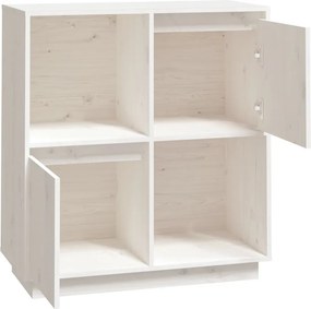 vidaXL Ντουλάπι Λευκό 74 x 35 x 80 εκ. από Μασίφ Ξύλο Πεύκου