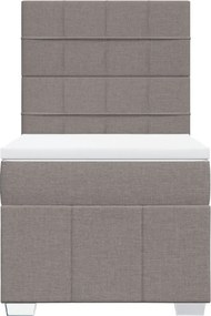 vidaXL Κρεβάτι Boxspring με Στρώμα Taupe 100 x 200 εκ. Υφασμάτινο
