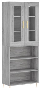 vidaXL Ντουλάπι Γκρι Sonoma 69,5 x 34 x 180 εκ. Επεξεργασμένο Ξύλο