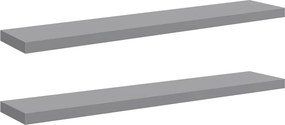 vidaXL Ράφια Τοίχου 2 τεμ. Γκρι 120x23,5x3,8 εκ. MDF