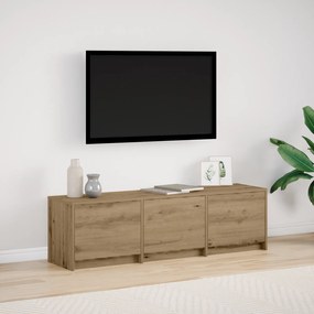 vidaXL Ντουλάπα Τηλεόρασης με LED Καρυδιά 140x34x40 εκ. Επεξεργασμένο Ξύλο