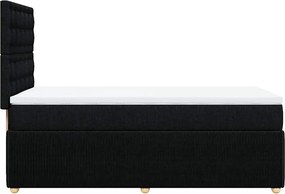 vidaXL Κρεβάτι Boxspring με Στρώμα Μαύρο 100 x 200 εκ. Υφασμάτινο
