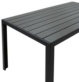Τραπέζι Nares αλουμίνιο μαύρο-plywood ανθρακί 140x80x72.5εκ 140x80x72.5 εκ.