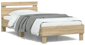 vidaXL Πλαίσιο Κρεβατιού με Κεφαλάρι Sonoma Δρυς 100x200εκ. Επεξ. Ξύλο