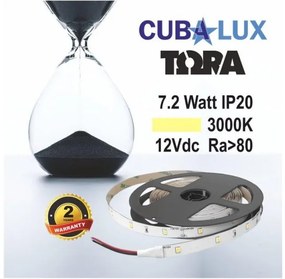 Ταινία LED 7,2W IP20 12V 3000K 4000K 6000K 5M TORA Cubalux 500009