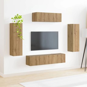 vidaXL Ντουλάπι TV 5 τμχ. Artisan Oak