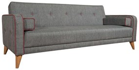 Καναπές-Κρεβάτι Jericho 828-121-114 200x83x80cm Grey-Bordo ΥΦΑΣΜΑ