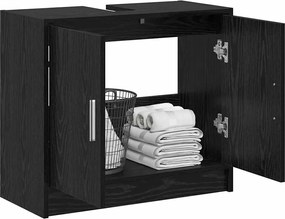 vidaXL Ντουλάπι Μπάνιου Μαύρη Οξυά 63 x 29 x 55 cm Επεξεργασμένο ξύλο