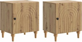vidaXL Κομοδίνο 2 τεμ. Artisan Δρυς 43 x 34,5 x 50 εκ