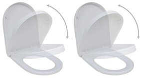 Καθίσματα Τουαλέτας με Καπάκι Soft Close 2 τεμ. Λευκά Πλαστικά - Λευκό